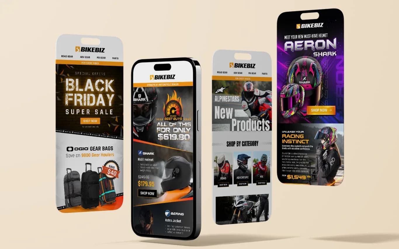 BikeBiz emails on phones